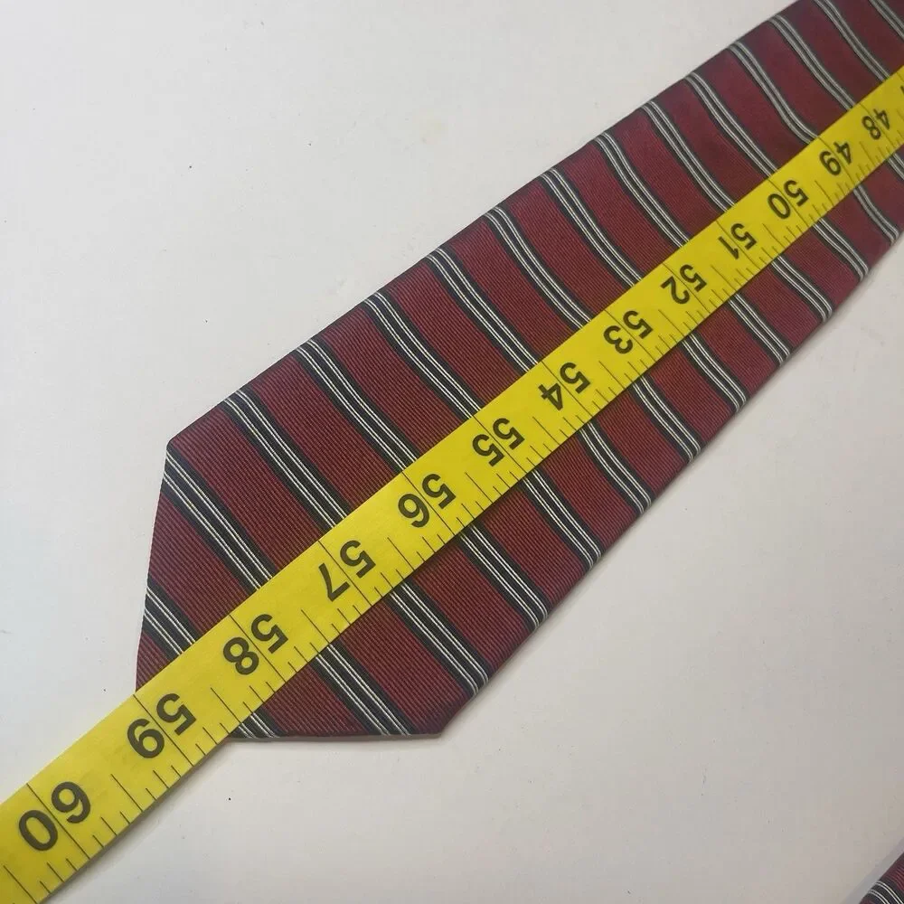 Vintage Brooks Brothers Makers Striped Red Navy White Silk Tie Made in USA